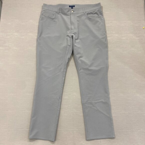 Peter Millar Crown Crafted Golf Pants Mens 40x32 Gray Performance Straight - Picture 2 of 14